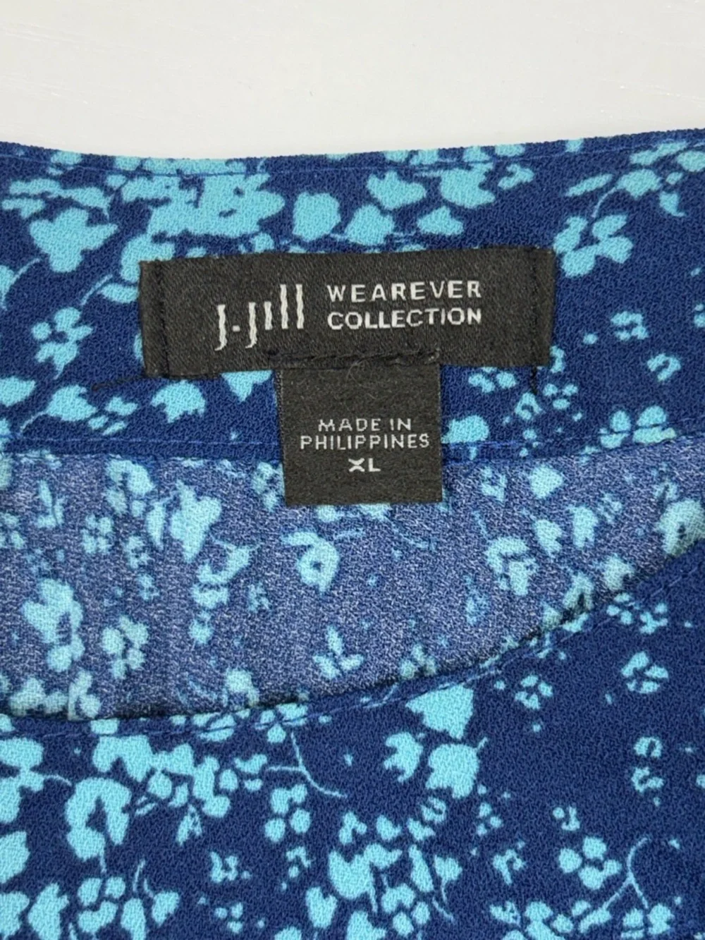 J. Jill Ditsy Floral Accordion Pleated Sleeveless A-Line Midi Dress Blue XL - Picture 7 of 8